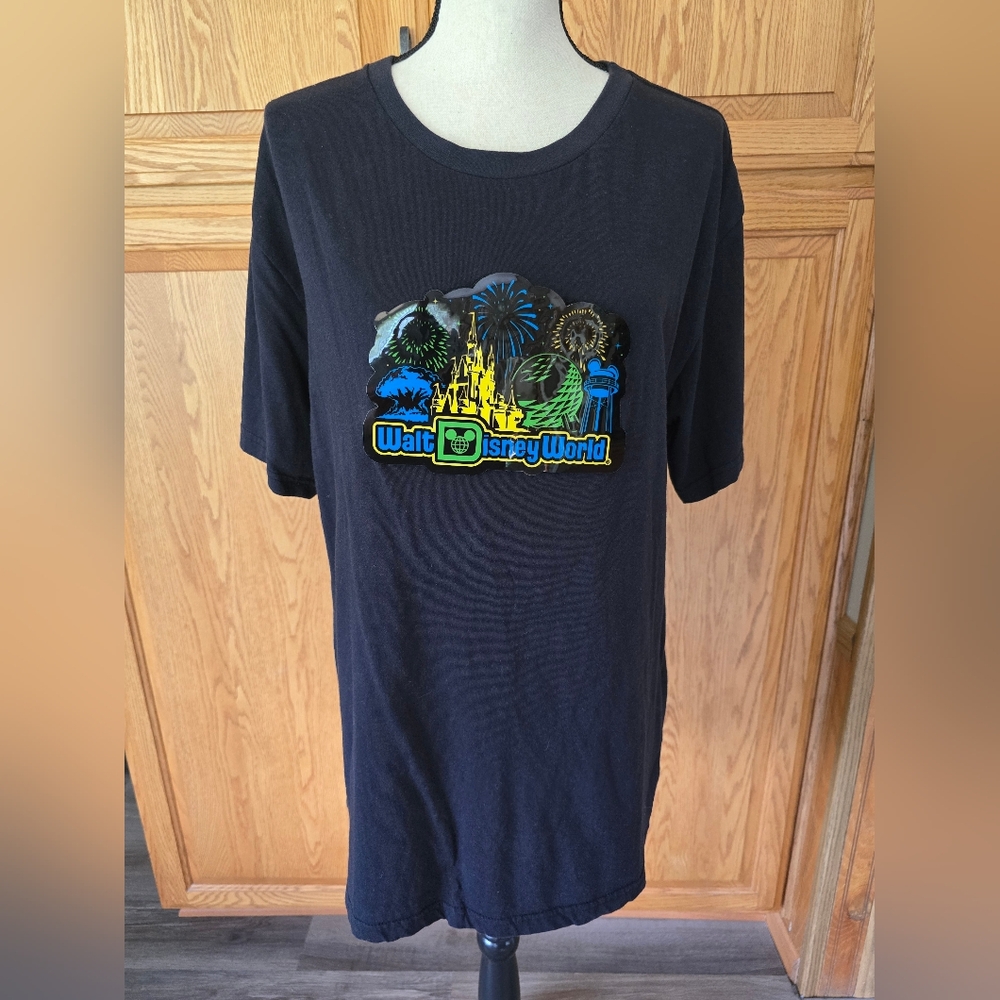 Disney Black Tee with Colorful Light Up Graphic XXL